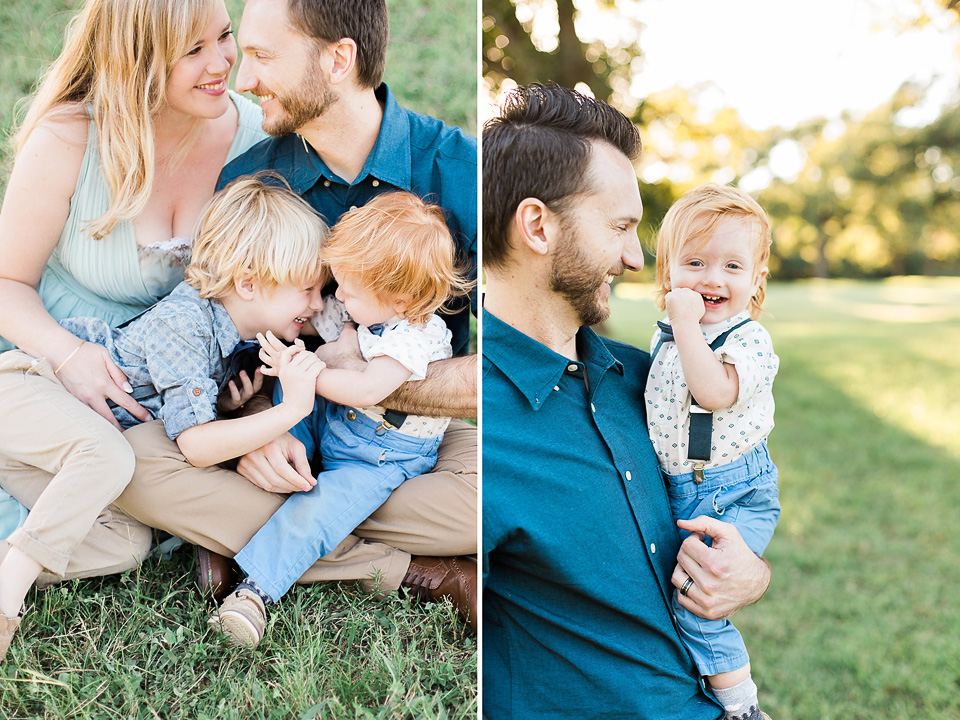 gorgeous family with sunlight