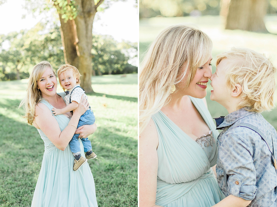 mother and child in field by austin texas photographer