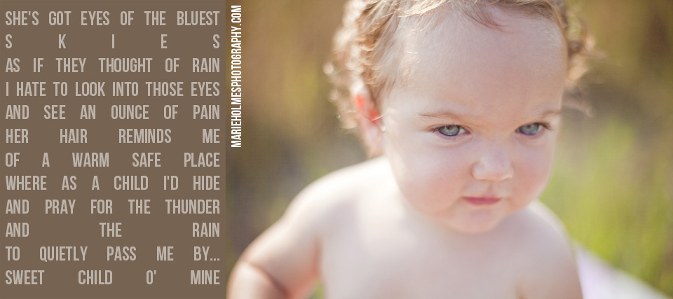 photo of baby with song lyrics